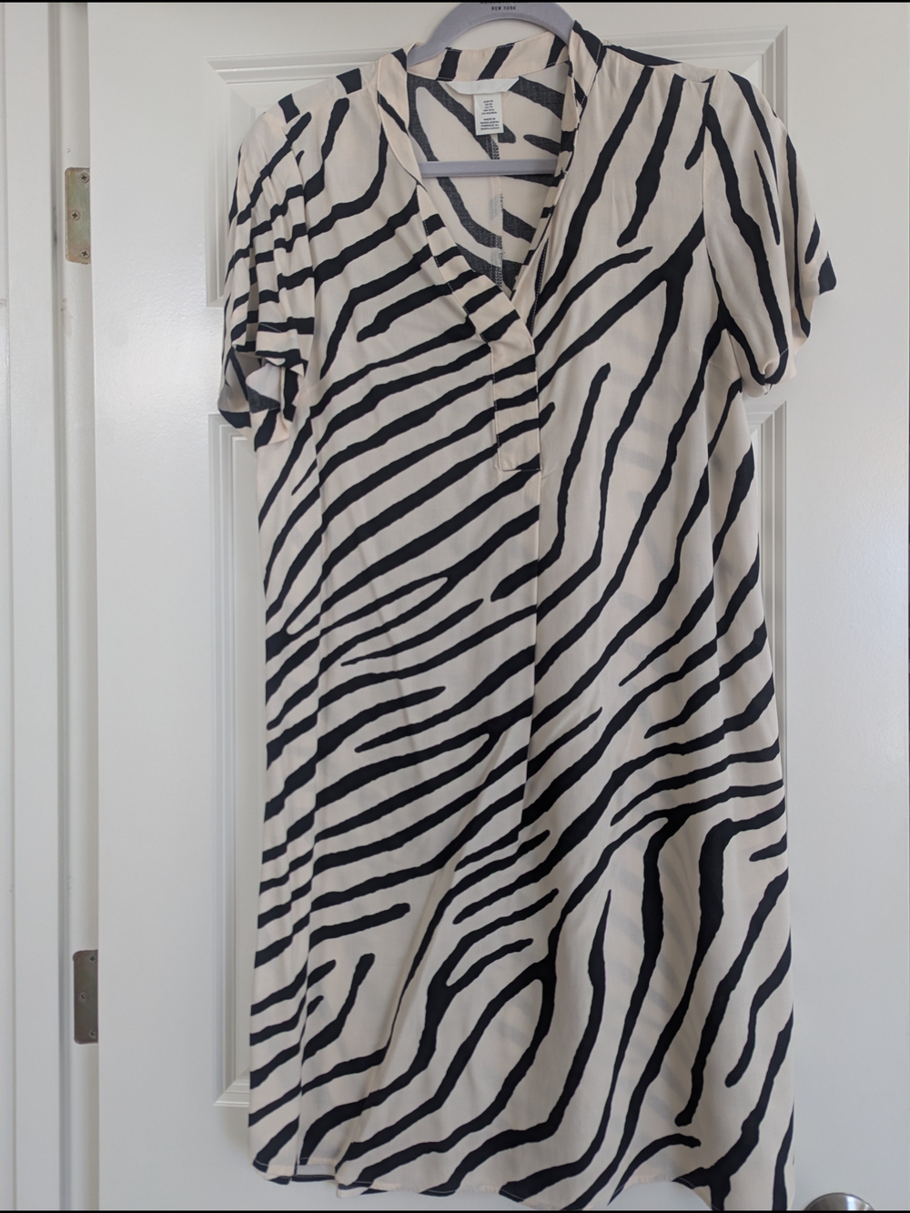 H&M Black & Cream Zebra Print Dress